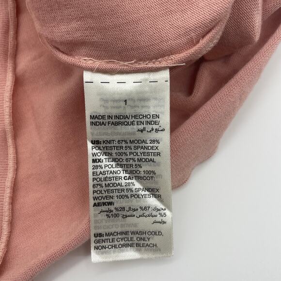 CHICO's Shirt Floral Embroidered Mesh Overlay Top 3/4 Sleeve Women's Sz 1 US M - Picture 4 of 7